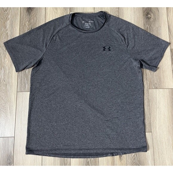 Under Armour Tech Tee Gray Short Sleeve Athletic Shirt Mens Sz Large - Picture 2 of 9